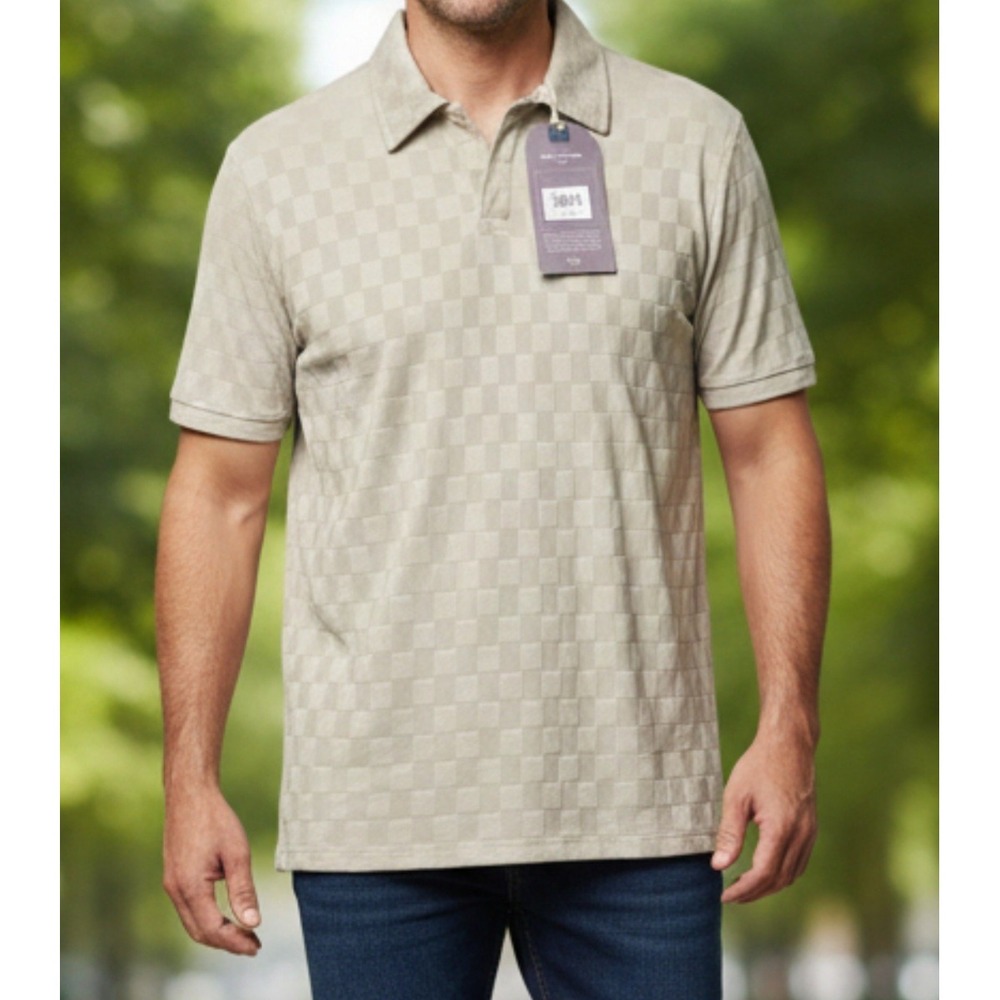 Brave Soul London Colors Light Stone Men's Polo-Shirt Size Medium